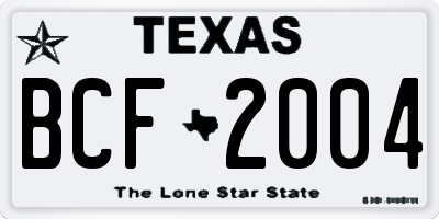 TX license plate BCF2004