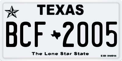TX license plate BCF2005