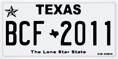 TX license plate BCF2011