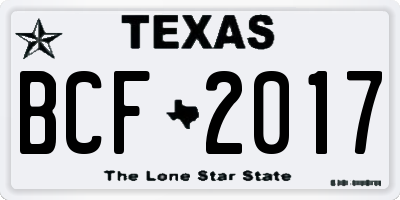 TX license plate BCF2017