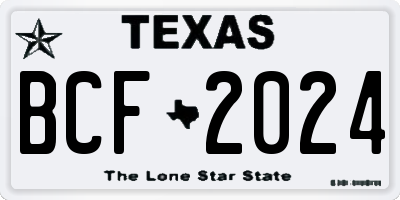 TX license plate BCF2024