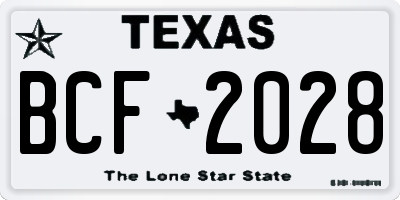 TX license plate BCF2028