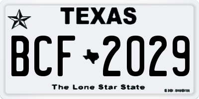 TX license plate BCF2029