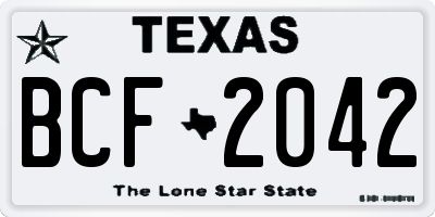 TX license plate BCF2042