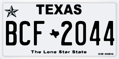 TX license plate BCF2044