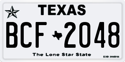 TX license plate BCF2048