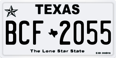 TX license plate BCF2055