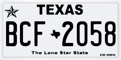 TX license plate BCF2058