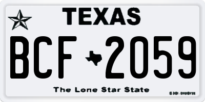 TX license plate BCF2059