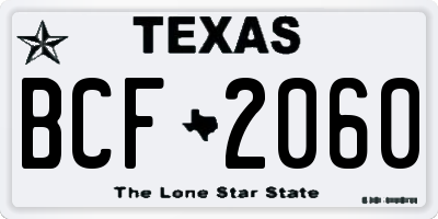 TX license plate BCF2060