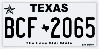 TX license plate BCF2065