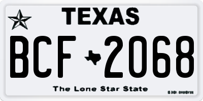 TX license plate BCF2068