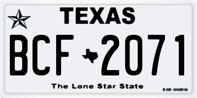 TX license plate BCF2071