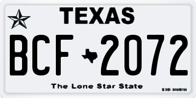 TX license plate BCF2072
