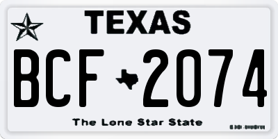 TX license plate BCF2074