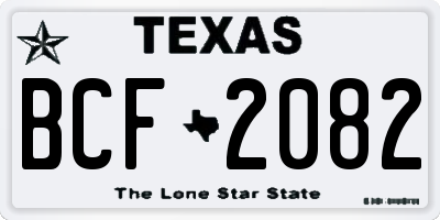 TX license plate BCF2082