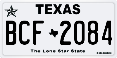 TX license plate BCF2084