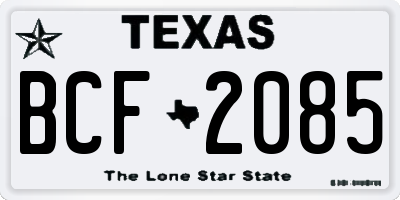 TX license plate BCF2085