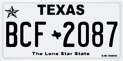 TX license plate BCF2087