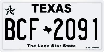 TX license plate BCF2091