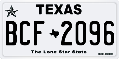 TX license plate BCF2096