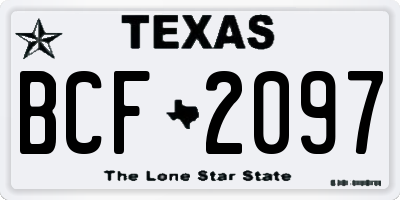 TX license plate BCF2097