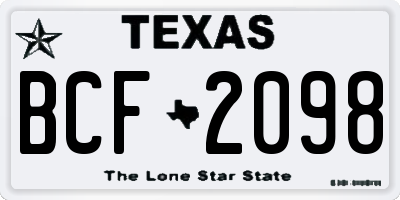 TX license plate BCF2098