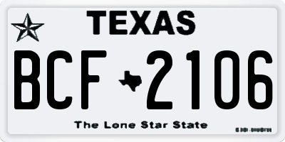 TX license plate BCF2106