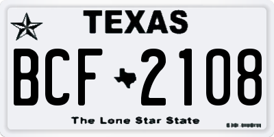 TX license plate BCF2108