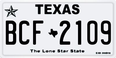 TX license plate BCF2109