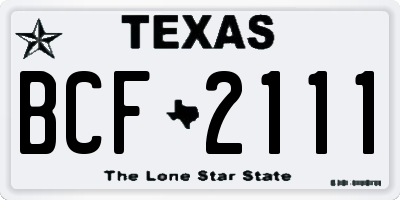 TX license plate BCF2111