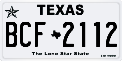 TX license plate BCF2112