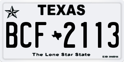 TX license plate BCF2113