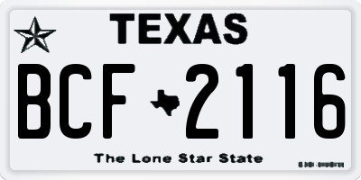TX license plate BCF2116