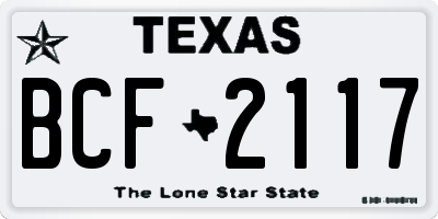TX license plate BCF2117