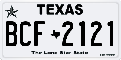 TX license plate BCF2121