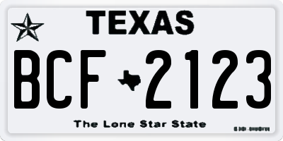 TX license plate BCF2123