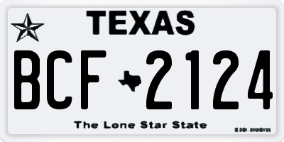 TX license plate BCF2124