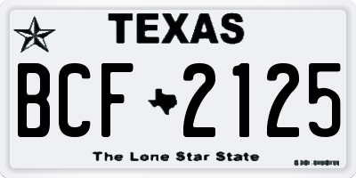 TX license plate BCF2125