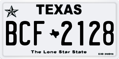 TX license plate BCF2128