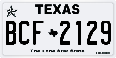 TX license plate BCF2129