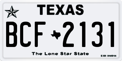 TX license plate BCF2131