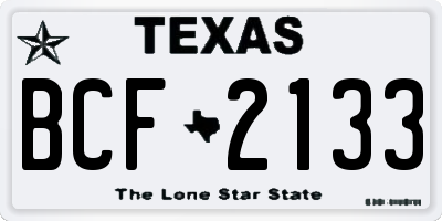 TX license plate BCF2133