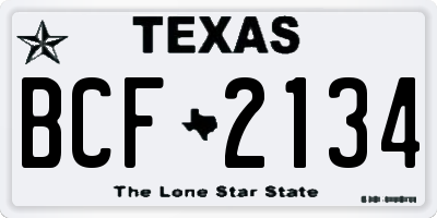 TX license plate BCF2134