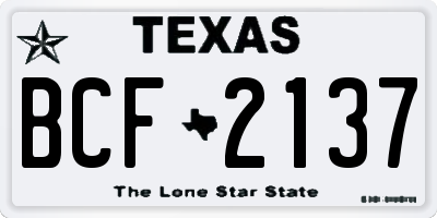 TX license plate BCF2137