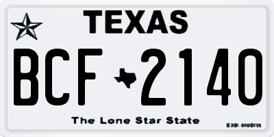 TX license plate BCF2140