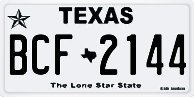 TX license plate BCF2144