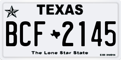 TX license plate BCF2145