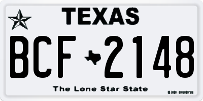 TX license plate BCF2148