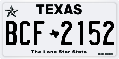 TX license plate BCF2152